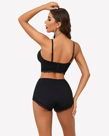 Pajama Sets Shorts Lace Trim Cami Pj Set