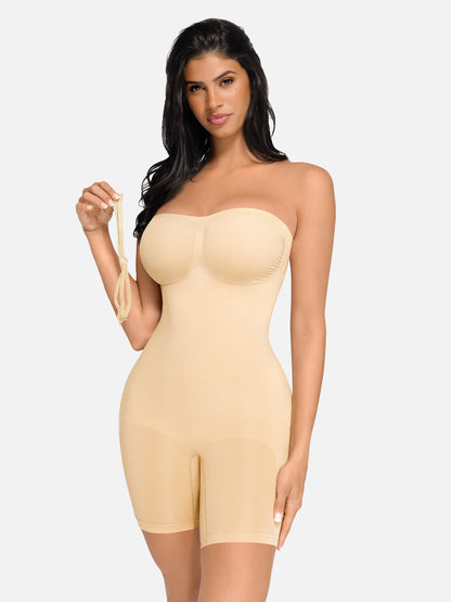 Willluxe Seamless Strapless Bodysuit with Removable Straps