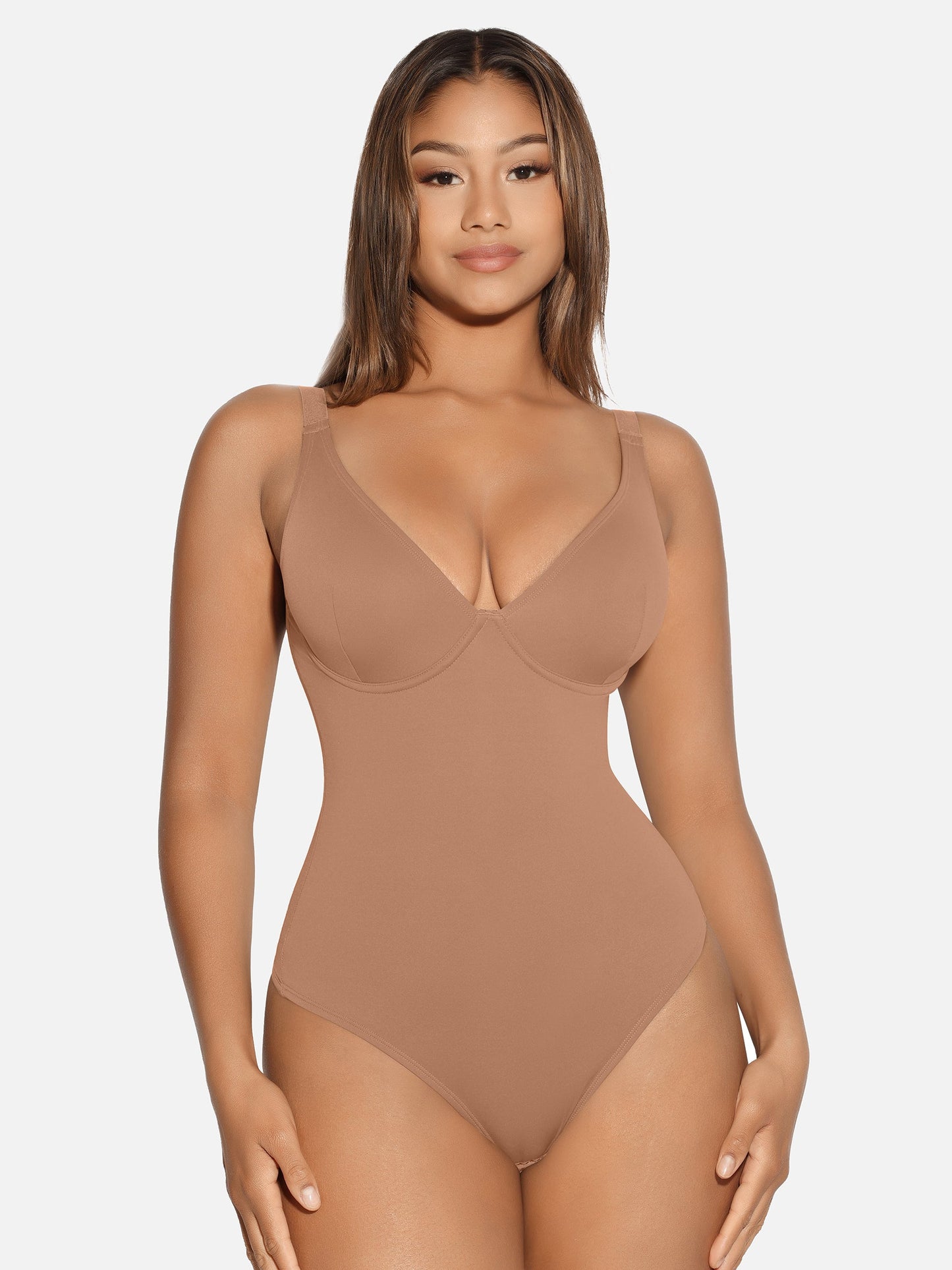 Willluxe V Neck Tummy Control Shaping Bodysuit