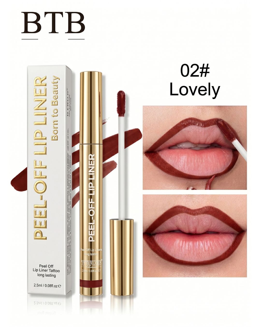 Willluxe® BTB Wonder Blading Metallic Gold Lip Stain Masque 2.5ml