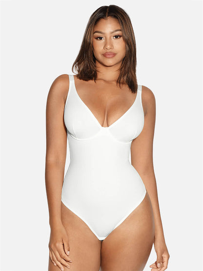 Willluxe V Neck Tummy Control Thong Shapewear