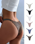 Willluxe® SparkleGlam – Seamless Leopard Print Bikini Thong