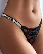 Willluxe® BlossomLace – Lace Thong with Sparkling Details