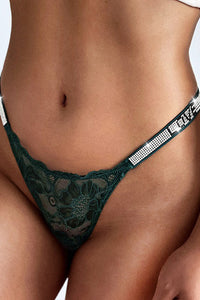 Willluxe® BlossomLace – Lace Thong with Sparkling Details