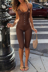 Willluxe® Halter Corset Capri Jumpsuit