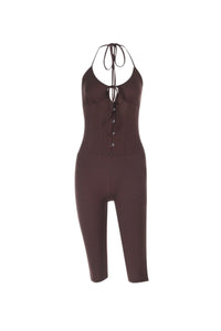 Willluxe® Halter Corset Capri Jumpsuit