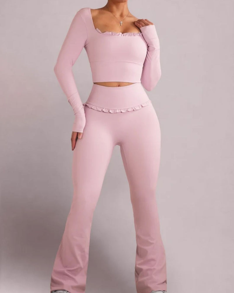 Willluxe® Ballet Ruffled Shaping Sports Top