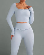 Willluxe® Ballet Ruffled Shaping Sports Top