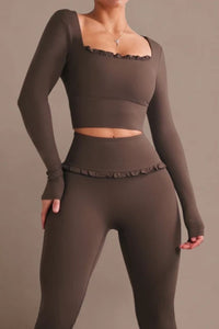 Willluxe® Ballet Ruffled Shaping Sports Top