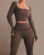 Willluxe® Ballet Ruffled Shaping Sports Top