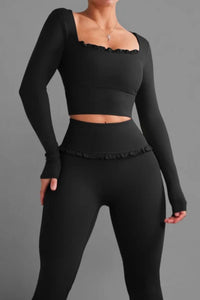 Willluxe® Ballet Ruffled Shaping Sports Top