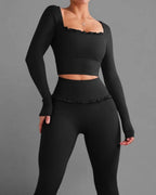 Willluxe® Ballet Ruffled Shaping Sports Top