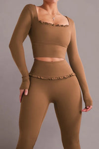 Willluxe® Ballet Ruffled Shaping Sports Top