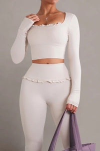 Willluxe® Ballet Ruffled Shaping Sports Top