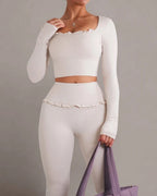Willluxe® Ballet Ruffled Shaping Sports Top