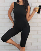 Willluxe® Streetwear Backless Active Biker Jumpsuit