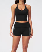 Willluxe® Halter V-Neck Sports Tank with Built-In Bra