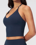 Willluxe® Halter V-Neck Sports Tank with Built-In Bra