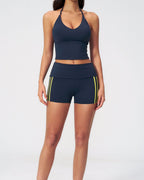Willluxe® Halter V-Neck Sports Tank with Built-In Bra
