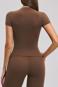 Willluxe® Quick-Dry Yoga Running Short Sleeve Top