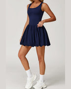 Willluxe® Athletic Tennis Dress with Built-In Bodysuit