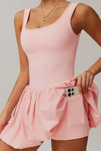 Willluxe® Athletic Tennis Dress with Built-In Bodysuit