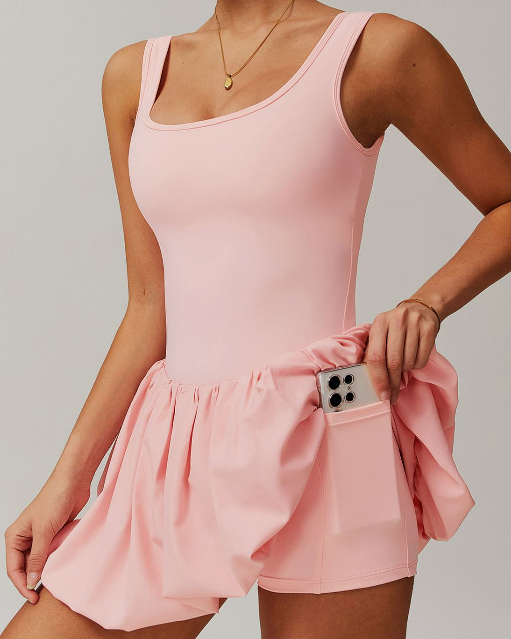 Willluxe® Athletic Tennis Dress with Built-In Bodysuit