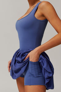 Willluxe® Athletic Tennis Dress with Built-In Bodysuit