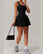Willluxe® Athletic Tennis Dress with Built-In Bodysuit