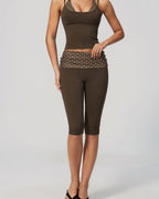 Willluxe® Contrast Polka Dot Halter Sculpting Yoga Tank