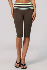 Willluxe® Contrast Polka Dot Foldover Waist Capri Leggings