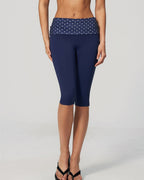 Willluxe® Contrast Polka Dot Foldover Waist Capri Leggings