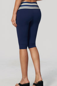Willluxe® Contrast Polka Dot Foldover Waist Capri Leggings
