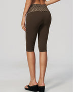 Willluxe® Contrast Polka Dot Foldover Waist Capri Leggings