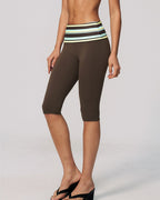 Willluxe® Contrast Polka Dot Foldover Waist Capri Leggings