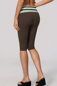 Willluxe® Contrast Polka Dot Foldover Waist Capri Leggings