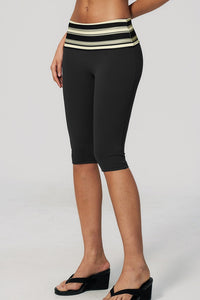 Willluxe® Contrast Polka Dot Foldover Waist Capri Leggings