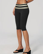 Willluxe® Contrast Polka Dot Foldover Waist Capri Leggings