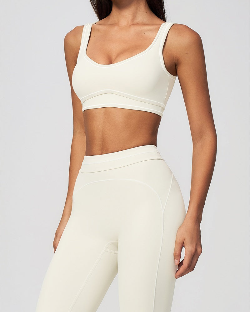 Willluxe® Contrast Trim U-Back Sports Bra
