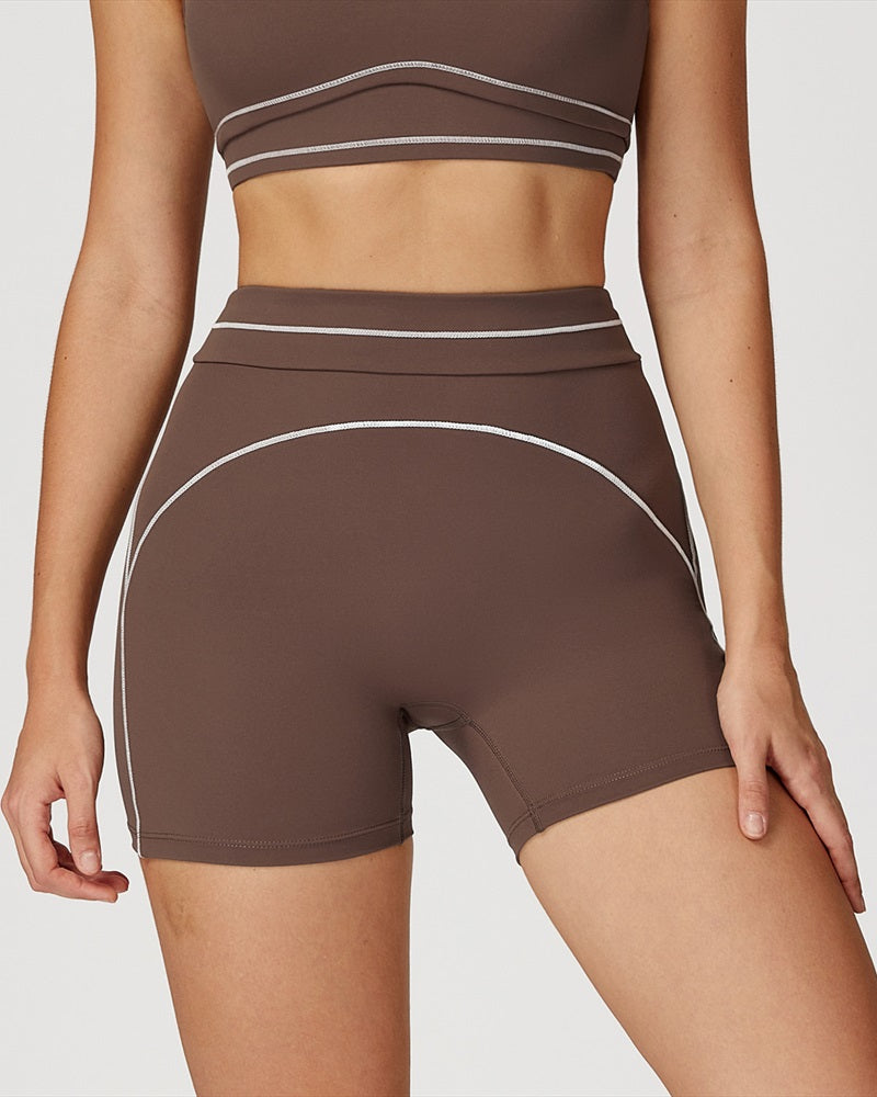 Willluxe® High-Waisted Contrast Trim Yoga Shorts
