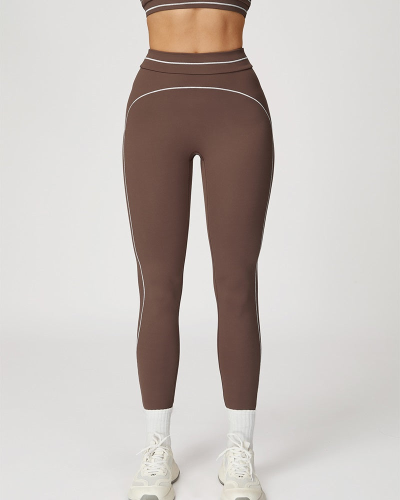 Willluxe® High-Waisted Contrast Trim Yoga Leggings