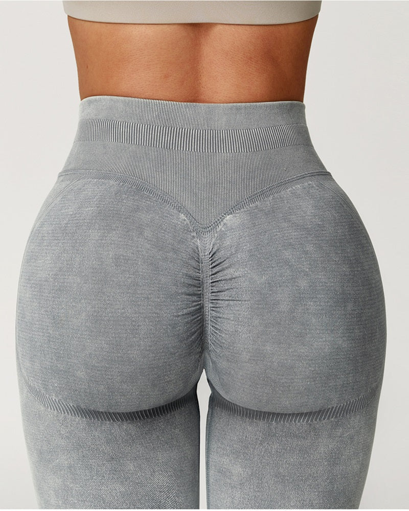 Willluxe® Washed High-Waisted Butt-Lifting Yoga Leggings