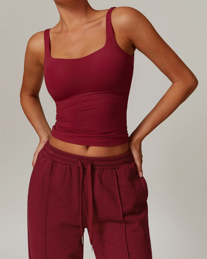 Willluxe® Quick-Dry Open-Back Fitted Yoga Cami Tank