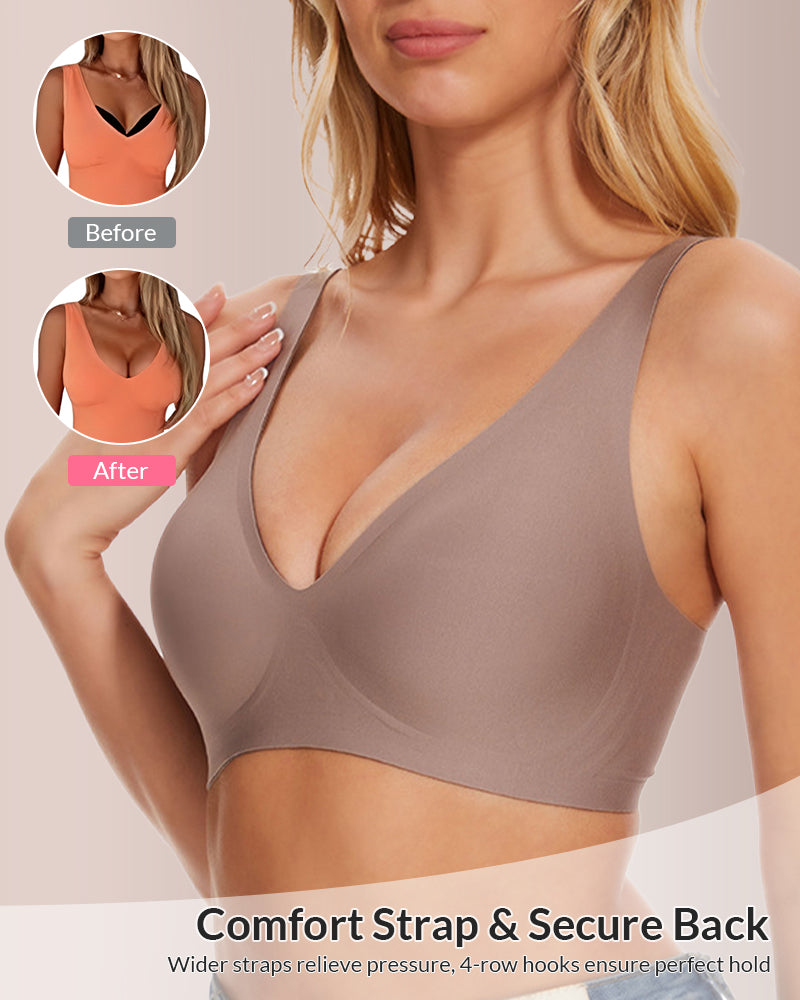 Willluxe® Deep V Lift Seamless Jelly Bra