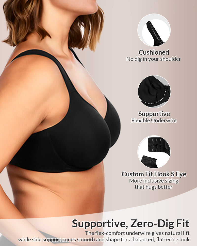 WILLLUXE® Soft Plus Size Full Coverage Unlined Minimizer Bra