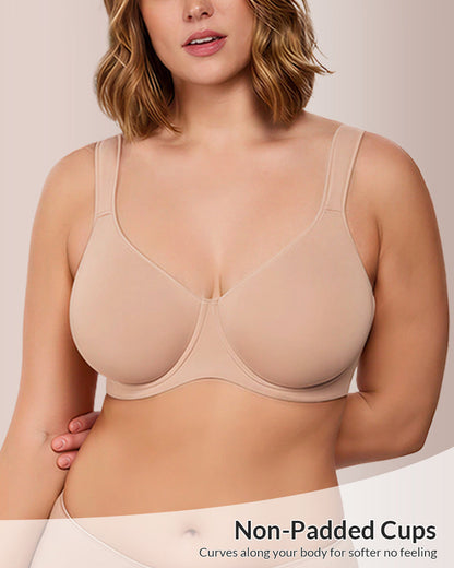 WILLLUXE® Soft Plus Size Full Coverage Unlined Minimizer Bra