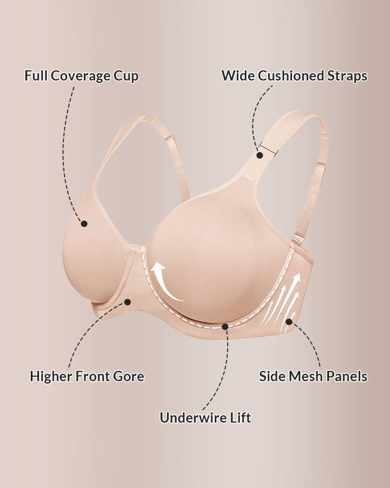 WILLLUXE® Soft Plus Size Full Coverage Unlined Minimizer Bra