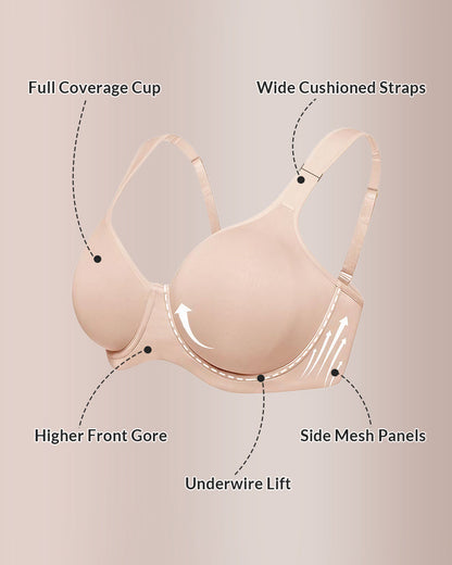WILLLUXE® Soft Plus Size Full Coverage Unlined Minimizer Bra