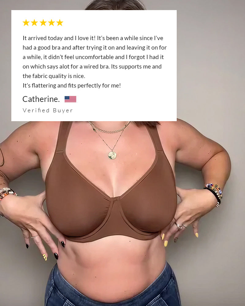 WILLLUXE® Soft Plus Size Full Coverage Unlined Minimizer Bra