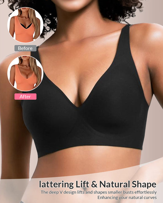 WILLLUXE® Deep V Lift Seamless Wireless Jelly Bra